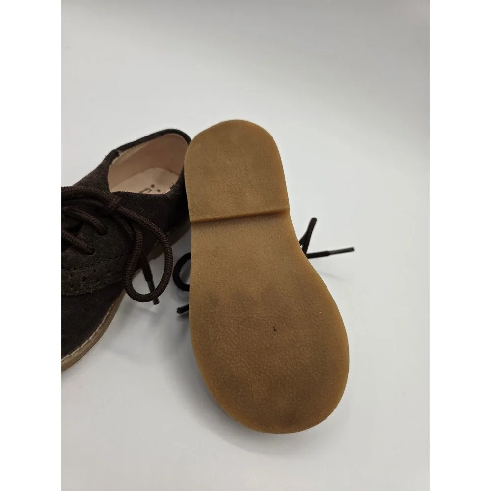 Baby Gap Toddler Brown Suede Oxford Brogue Dress Shoes Size 6 Boys